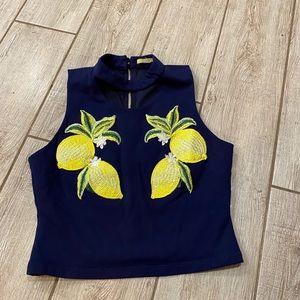Gianni Bini Lemon Crop Top